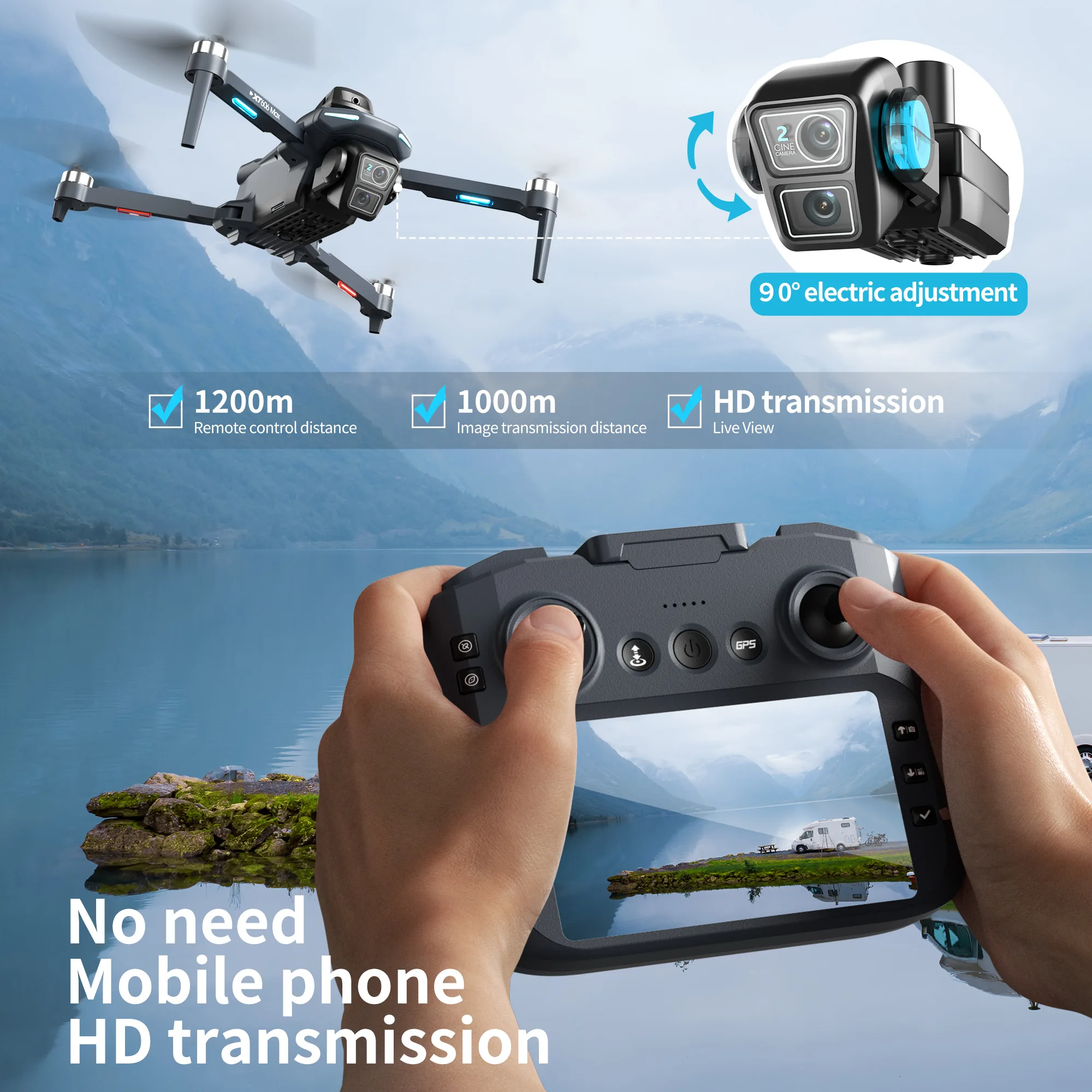 Original XT606 Drone Professio - Drone Surveying ulasan dan harga