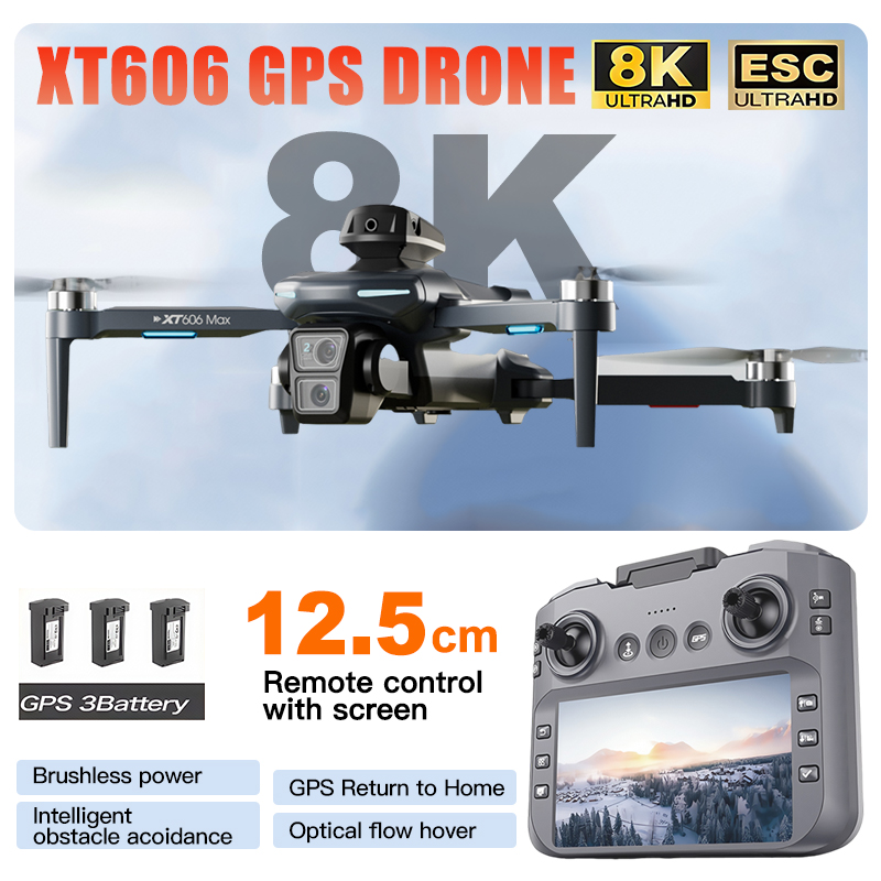 XT606 MAX 3 battery Drone 4k 8 - Drone Surveying ulasan dan harga